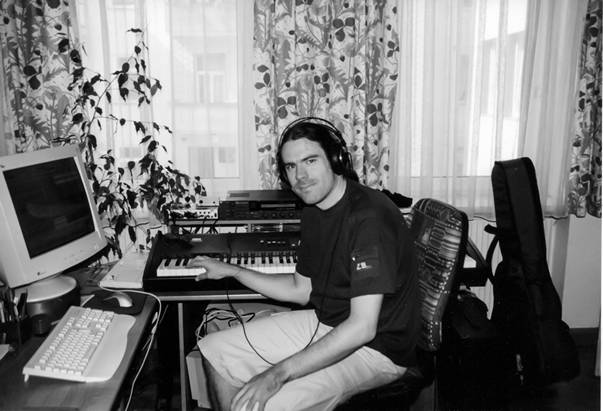Working on songs with next level equipment in the flat in Linz 2003
